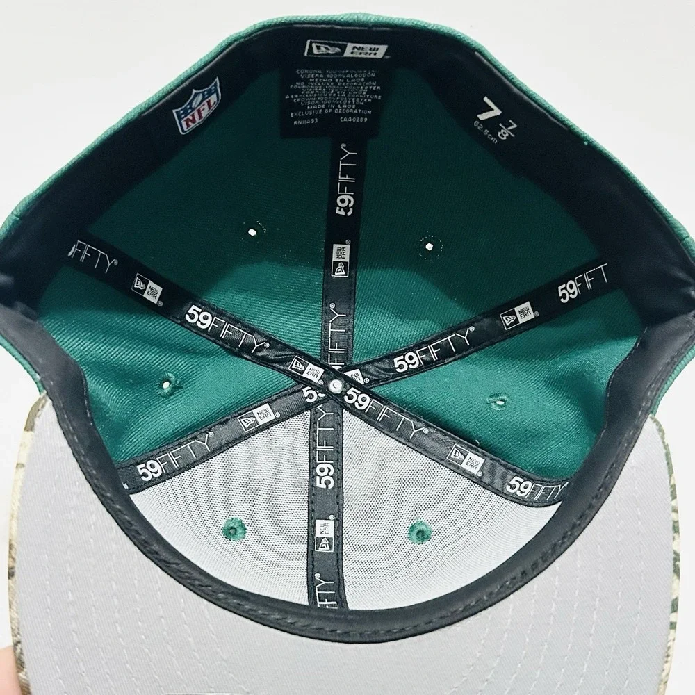 New Era New‎ York Jets 2-Tone Camo 59FIFTY Fitted Hat Cap 7 7/8 Green NFL